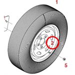 Wheel 14x5.5-5 Tow Dolly Chr